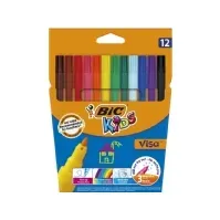 Bilde av BIC Kids Visa Farvetusser Tynd Spids – Assorterede Farver, 12 stk. 12x144x193mm (12stk) Hobby - Kunstartikler - Markører