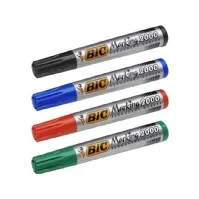 Bilde av BIC Marking 2300 - Markør - permanent - svart, rød, blå, grønn - alkoholbasert blekk - 3.1-5.3 mm (en pakke 4) Skriveredskaper - Markør - Permanenttusj