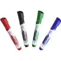 Bilde av BIC VELLEDA - Markør - ikke-permanent - for whiteboard - svart, rød, blå, grønn - alkoholbasert blekk - 2.3 mm (en pakke 4) Skriveredskaper - Markør - Whiteboardmarkør