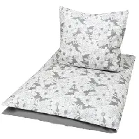 Bilde av Babysengetøy - 70x100 cm - Blomstrende grå - 100% økologisk bomull Innredning , Barnerommet , Baby sengetøy 70x100 cm