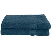 Bilde av Badehåndklær - 2 stk. 70x140 cm - Blå - 100% bomull - Borg Living Håndklær