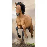 Bilde av Badehåndkle - Galopperende brun hest - 70x140cm – Lekker og myk kvalitet Håndklær