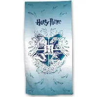 Bilde av Badehåndkle - Harry Potter - Hogwarts logo Blå - 70x140cm - 100% Bomull Håndklær