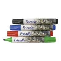 Bilde av Ballograf Friendly Flipchart - Markør - ikke-permanent - for flippover - assorterte farger - vannbasert blekk - fin (en pakke 4) Skriveredskaper - Markør - Flipovermarkør