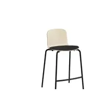 Bilde av Barstol ADD Hvidpigmenteret eg laminat, sæde i gråt tekstil, grå ben Barn & Bolig - Møbler - Stoler
