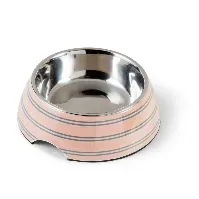 Bilde av Basic Stripes Matskål Fersken (160 ml) Hund - Matplass - Hundeskåler