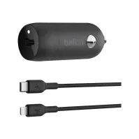 Bilde av Belkin BoostCharge - Bilstrømadapter - 30 watt - 3 A - Fast Charge, Power Delivery 3.1 (24 pin USB-C) - svart Tele & GPS - Batteri & Ladere - Billader