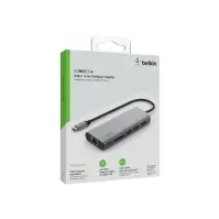 Bilde av Belkin CONNECT USB-C 6-in-1 Multiport Adapter - Dokkingstasjon - USB-C - HDMI - 1GbE PC & Nettbrett - Bærbar tilbehør - Portreplikator og dokking