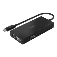 Bilde av Belkin - Videoadapter - 24 pin USB-C hann til HD-15 (VGA), DVI-I, HDMI, DisplayPort hunn - svart - 4K-støtte Tele & GPS - Batteri & Ladere - Billader