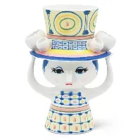 Bilde av Bjørn Wiinblad Lady with hat vase 20.5 cm, blå Vase