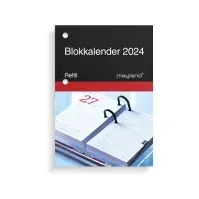 Bilde av Blokkalender Refill m/huller 8x11,5cm 24 1400 00 Papir & Emballasje - Kalendere & notatbøker - Kalendere