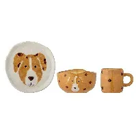 Bilde av Bloomingville MINI - Fenix Dog Tableware - Brown Stoneware (82057644) - Baby og barn