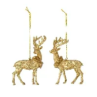Bilde av Bloomingville - Set of 2 - Elijah Reindeer Ornaments (82060041) - Hjemme og kjøkken