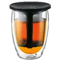 Bilde av Bodum Tea for One teglass med filter, 0,35 l, sort Teglass