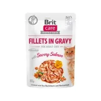 Bilde av Brit Care Cat Fillets in Gravy with Savory Salmon 85g - (24 pk/ps) Kjæledyr - Katt - Kattefôr