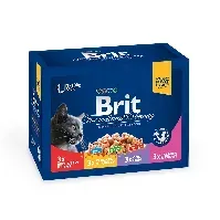 Bilde av Brit Premium Multipack Fisk & Kjøttbiter i Saus 12x100 g Katt - Kattemat - Våtfôr