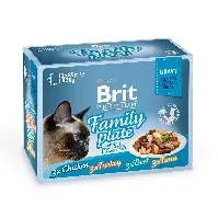 Bilde av Brit Premium Pouches Fillets in Gravy Family Plate 12x85 g Katt - Kattemat - Våtfôr