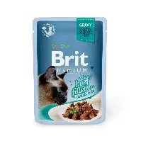 Bilde av Brit Premium Pouches Fillets in Gravy with Beef Katt - Kattemat - Våtfôr