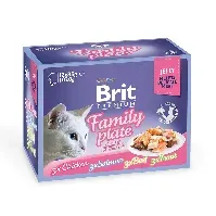 Bilde av Brit Premium Pouches Fillets in Jelly Family Plate 12x85 g Katt - Kattemat - Våtfôr