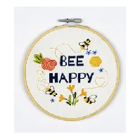 Bilde av Broderipakke Bilde Bee Happy Strikking, pynt, garn og strikkeoppskrifter