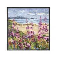 Bilde av Broderipakke Bilde Blomster ved havet Strikking, pynt, garn og strikkeoppskrifter