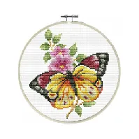 Bilde av Broderipakke Bilde Butterfly Bouquet Strikking, pynt, garn og strikkeoppskrifter