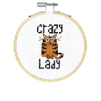 Bilde av Broderipakke Bilde Crazy cat lady Strikking, pynt, garn og strikkeoppskrifter