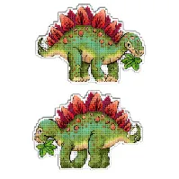 Bilde av Broderipakke Bilde Den grønne dinosauren Strikking, pynt, garn og strikkeoppskrifter