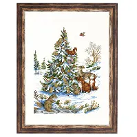 Bilde av Broderipakke Bilde Dyrenes jul Strikking, pynt, garn og strikkeoppskrifter