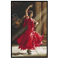 Bilde av Broderipakke Bilde Flamenco Strikking, pynt, garn og strikkeoppskrifter