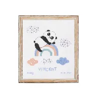 Bilde av Broderipakke Bilde Glad panda Strikking, pynt, garn og strikkeoppskrifter