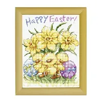 Bilde av Broderipakke Bilde Happy Easter Strikking, pynt, garn og strikkeoppskrifter