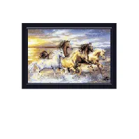 Bilde av Broderipakke Bilde Hester i solnedgang Strikking, pynt, garn og strikkeoppskrifter