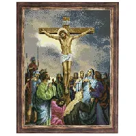 Bilde av Broderipakke Bilde Jesus på korset Strikking, pynt, garn og strikkeoppskrifter