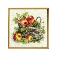 Bilde av Broderipakke Bilde Modne epler Strikking, pynt, garn og strikkeoppskrifter