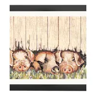 Bilde av Broderipakke Bilde Nysgjerrige griser Strikking, pynt, garn og strikkeoppskrifter