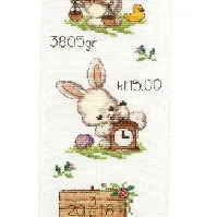 Bilde av Broderipakke Fødselsveggteppe Søte kaniner Strikking, pynt, garn og strikkeoppskrifter