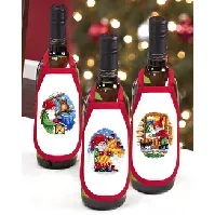 Bilde av Broderipakke Flaskeforklær Julekvelden 3-pk Strikking, pynt, garn og strikkeoppskrifter