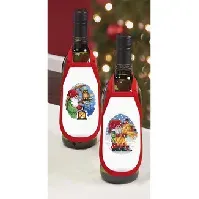 Bilde av Broderipakke Flaskeforklær Juletider Strikking, pynt, garn og strikkeoppskrifter