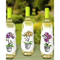 Bilde av Broderipakke Flaskeforklær Orkidéer 3-pk Strikking, pynt, garn og strikkeoppskrifter