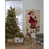 Bilde av Broderipakke Juletrematten Nissen og reinsdyret Strikking, pynt, garn og strikkeoppskrifter
