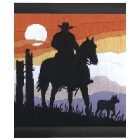 Bilde av Broderipakke Langsting Cowboy Strikking, pynt, garn og strikkeoppskrifter