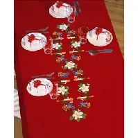 Bilde av Broderipakke Middagsduk rød Strikking, pynt, garn og strikkeoppskrifter