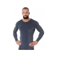 Bilde av Brubeck LS11600 Langermet T-skjorte for menn COMFORT WOOL mørke jeans XL Klær og beskyttelse - Arbeidsklær - Undertøy