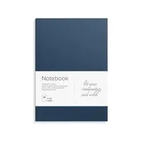 Bilde av Burde Notesbog, blå tekstilpræg, linj., A5 Papir & Emballasje - Blokker & Post-It - Notatbøker