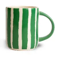 Bilde av Byon Liz krus stripet, grønn/hvit Krus