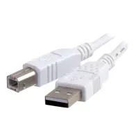 Bilde av C2G - USB-kabel - USB (hann) til USB-type B (hann) - USB 2.0 - 3 m - hvit PC tilbehør - Kabler og adaptere - Datakabler