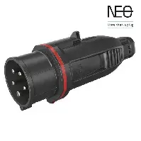 Bilde av CEE Plugg Neo 16A 5P 400V rød, 6H med trekabel/fjærlås IP54 Kontakt