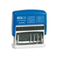 Bilde av COLOP Mini-Dater S 120/WD - Stempel - selvfargende - 2-farget (blå, rød) - standardtekst, dato - 4 mm - blått håndtak Kontorartikler - Frimerker - Standard stempler