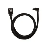 Bilde av CORSAIR Premium Sleeved - SATA-kabel - Serial ATA 150/300/600 - SATA (hann) rett, låst til SATA (hann) høyrevinklet - 60 cm - svart (en pakke 2) PC tilbehør - Kabler og adaptere - Datakabler
